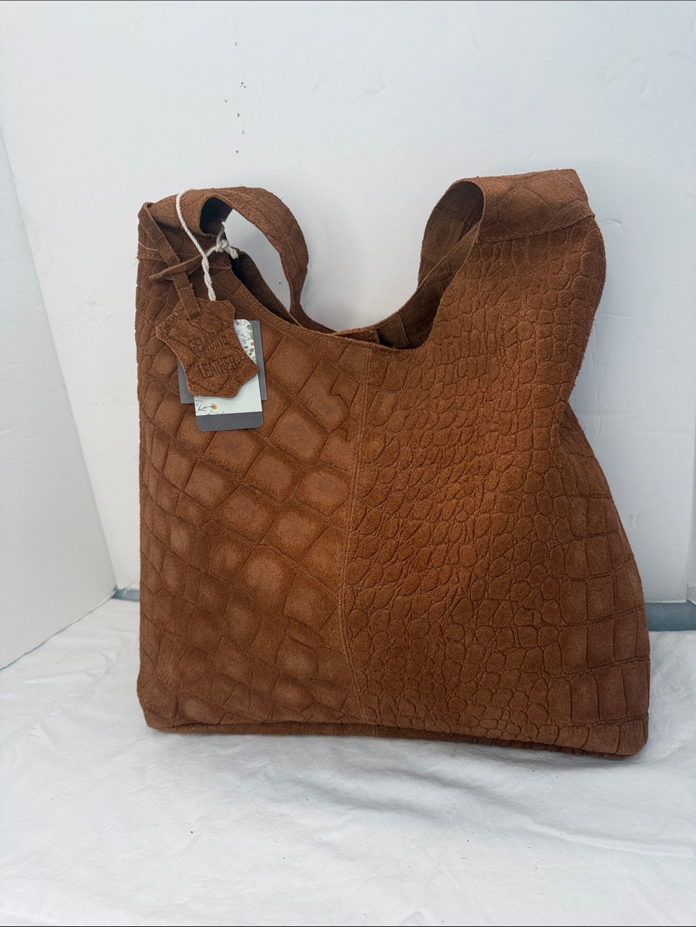 Haute Hippie Croc-Embossed Suede festival Bag